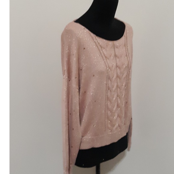 Soho Jeans Peach Metallic Rhinestone Knit … - Picture 5 of 8